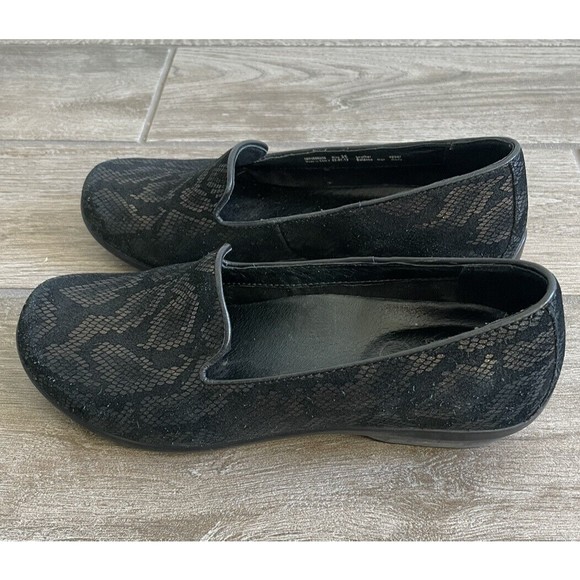 Dansko Olivia Slip Ons Shoes Bronze Snake Print Sz 36 5.5 to 6 Comfy Loafers - Picture 3 of 8